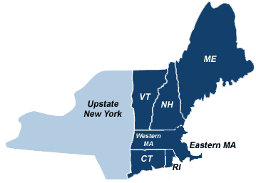 map of new england and new york