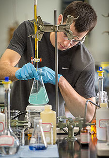 Student working in lab