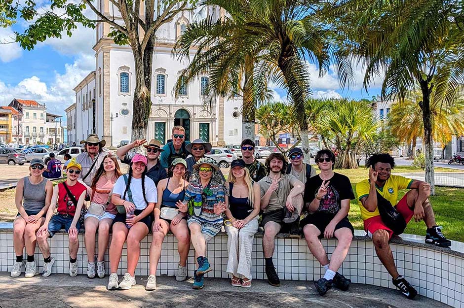 MCLA travel course students in Brazil