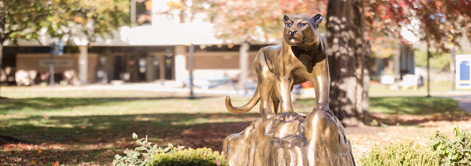 Statue of the MCLA mascot "Murdock"