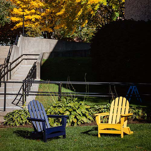 MCLA campus two chairs