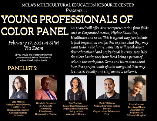 Poster for Young professional of color panel