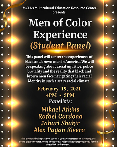 Poster for Men of Color (student panel)