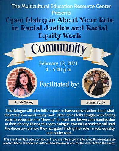 Poster for Open Dialogue about your role in racial justince and racial equity work