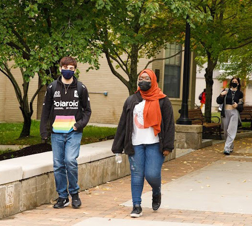 Students walking to class